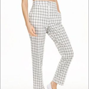 Zip-Up Plaid Pants